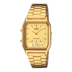 Relogio Casio Vintage Dourado Anadigi AQ-230GA-9DMQ Unissex