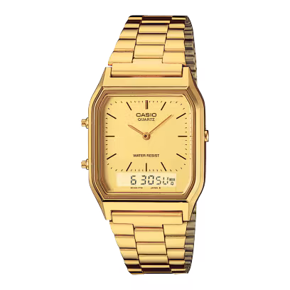 Relogio Casio Vintage Dourado Anadigi AQ-230GA-9DMQ Unissex