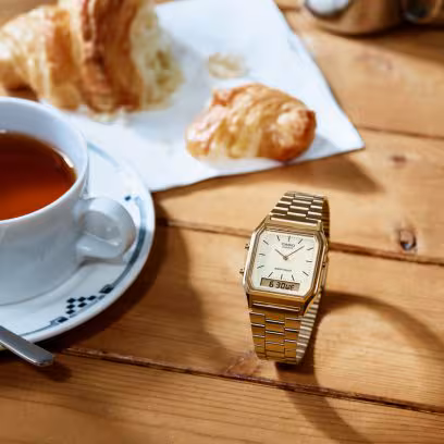 Relogio Casio Vintage Dourado Anadigi AQ-230GA-9DMQ Unissex - Imagem 3