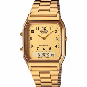 Relogio Casio Vintage Dourado AQ-230GA-9DMQSC Anadigi Unissex