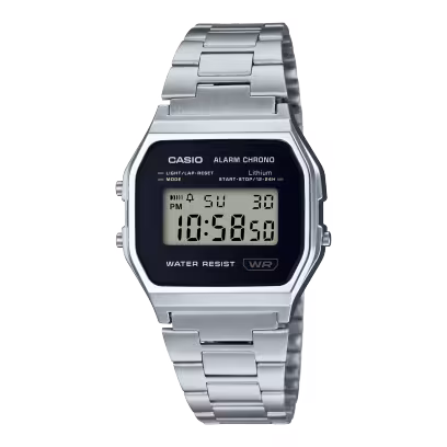 Relógio Casio A158WEA-1DF-SC Vintage Prata Digital Aço Unissex