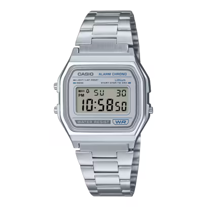 Relógio Casio A158WEA-7DF-SC Vintage Prata Digital Aço Unissex
